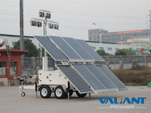 Install Portable Solar LED Light Tower